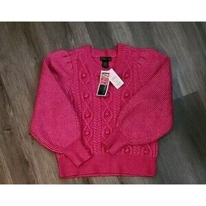 Design 365 Womens Sweater Rosey Pink Large Crew Neck Soft